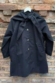 Dunbar Neckerchief Hood Gaberdine Coat Ink Navy